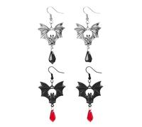 XFSRG Pendientes Mujer Halloween Arañas y Murciélagos Colgantes Pendientes Plata Vintage para Fiesta y Disfraces (B)