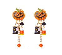 XFSRG Pendientes Mujer Halloween Calabaza Fantasma Araña Colgantes Divertidos Pendientes Acero Inoxidable Accesorios para Halloween (A)
