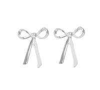 XFSRG Pendientes Mujer Lazo Plata Aretes Elegantes Joyas Femeninas Accesorios Moda Regalo Pendientes de Oro Mujer Diseño Moderno Bisutería Complementos (A)