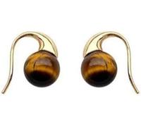 XFSRG Pendientes Mujer Plata con Piedra Ojo de Tigre y Acabado Dorado Elegancia Natural para Todas las Ocasiones