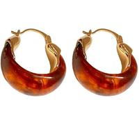 XFSRG Pendientes Mujer Plata Dorada con Ámbar Aros Elegantes para Todas las Ocasiones Regalos Originales para Mujer