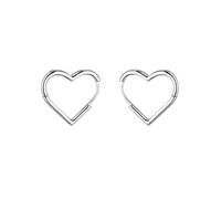 XFSRG Pendientes Mujer Plata en Forma de Corazón, Aros de Acero Inoxidable, Joyería Elegante para Fiesta y Uso Diario