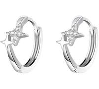 XFSRG Pendientes Mujer Plata Estrella Brillantes Elegantes Aros de Plata para Mujer Regalo Ideal para Cualquier Ocasión