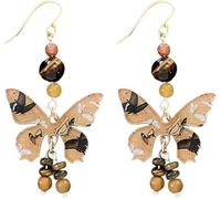 XFSRG Pendientes Mujer Plata Mariposa con Cuentas de Colores Joyería Singularu para Todas las Ocasiones