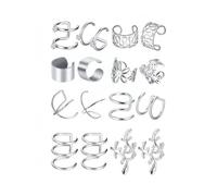 XFSRG Pendientes Mujer Set 8 Pares Aros Diseño Elegante y Moderno Pendientes Aro Plata Mujer para Ocasiones Especiales y Uso Diario (Plata)