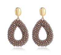 XFSRG Pendientes Mujer Tejido de Cristal Pendientes Diseño Calado en Forma de Lágrima Hipoalergénico Joyas Creativas de Inspiración Bohemia Regalo de Cumpleaños