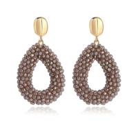 XFSRG Pendientes Mujer Tejido de Cristal Pendientes Diseño Calado en Forma de Lágrima Hipoalergénico Joyas Creativas de Inspiración Bohemia Regalo de Cumpleaños