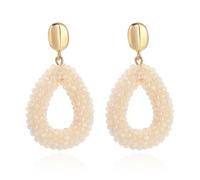XFSRG Pendientes Mujer Tejido de Cristal Pendientes Diseño Calado en Forma de Lágrima Hipoalergénico Joyas Creativas de Inspiración Bohemia Regalo de Cumpleaños