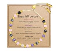 XFSRG Piedra Natural Pulseras Mujer Hombre Ojo del Diablo Cristal Facetado Pulseras Cordón Ajustable Pulsera Elegancia para el Uso Diario Meditación Viajes