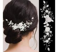 XFSRG Plata Nupcial Tocado de Flores de Vid para Novia de Boda Accesorios Para El Cabello De Flores para Mujer Niñas y Damas de Honor