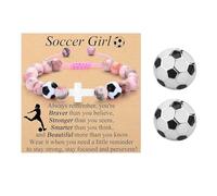 XFSRG Pulsera De La Amistad Niña Diseño Deportivo Con Cruz Y Bolas De Fútbol Para Inspiración Y Fuerza