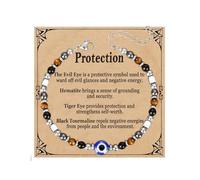 XFSRG Pulsera de Mujer en Piedra Natural 4mm Piedra pulseras Ajustable Acero Inoxidable Idea Ayuda a Reducir Ansiedad Fomenta Relajación Calma Seguridad y Serenidad