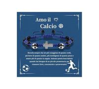 XFSRG Pulsera Fútbol Con Cruz Para Niños Como Regalo Moderno De Obsidiana Para Comunión Confirmación O Pascua Para Hijos Nietos Y Adolescentes (Azul)