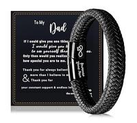 XFSRG Pulsera Hombre De Cuero Negro Con Cierre Magnético De Acero Inoxidable Diseño Moderno Para Toda Ocasión(Negro)