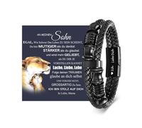 XFSRG Pulsera Hombre Pulseras de Cuero Trenzado de Dos Capas con Cierre Magnético Regalo para Hijo Cumpleaños Adolescente Joyería Masculina (Negro)