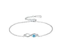 XFSRG Pulsera Mujer con Infinito y Cristal Verde Ajustable para Diseño Elegante Moderno Joyería Fina Uso Diario Ocasiones Especiales (Azul Cielo)