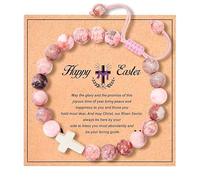 XFSRG Pulsera Mujer de Cuentas Pulsera Ajustable para Mujeres Estilo Elegante y Espiritual para Uso Diario y Ocasiones Especiales (Rosa)