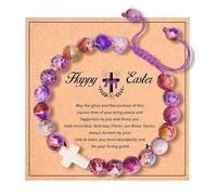 XFSRG Pulsera Mujer de Cuentas Pulsera Ajustable para Mujeres Estilo Elegante y Espiritual para Uso Diario y Ocasiones Especiales (Morado)