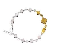 XFSRG Pulsera Mujer Diseño Elegante Bicolor Plata y Oro Joyería Moderna para Todas las Ocasiones