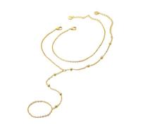 XFSRG Pulsera Mujer Dorado Elegante Diseño de Mano Cadena Fina Brazalete Plata para Moda y Estilo (Oro 1)