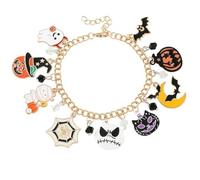 XFSRG Pulsera Mujer Encantadora de Halloween con Dijes Divertidos y Coloridos Joyería de Moda para Fiestas y Celebraciones