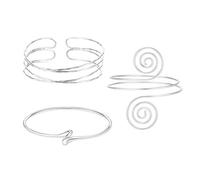 XFSRG Pulsera Mujer Espiral Minimalista Alambre Abierta Brazalete Ajustable Acero Inoxidable Joyería Elegante Pulsera Mujer Oro Plata Verano Accesorio