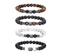 XFSRG Pulsera Mujer Piedras Naturales Elegante Pulsera Verano Estilo Bohemio Para Mujer (4 Piezas #A)