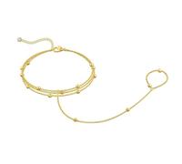 XFSRG Pulsera Mujer Plata Dorada con Cadena de Mano y Detalles Bolas Elegante Moderna para Cualquier Ocasión (Oro)