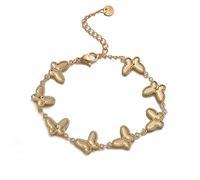 XFSRG Pulsera Mujer Plata Mariposas Diseño Elegante Bisutería Joyas de Mujer Ideal para Todas las Ocasiones (Oro)