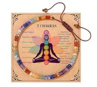 XFSRG Pulsera Piedras Naturales Mujer Pulseras 7 Chakras Ajustable Yoga Meditacion Brazalete Cristales Energeticas Pulseras Bisuteria Terapia Espiritual Amuleto Proteccion(Multicolor-1)