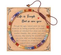 XFSRG Pulsera Piedras Naturales Mujer Pulseras 7 Chakras Ajustable Yoga Meditacion Brazalete Cristales Energeticas Pulseras Bisuteria Terapia Espiritual Amuleto Proteccion(Multicolor-2)