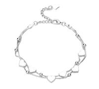 XFSRG Pulsera Señoras Plata con Corazones y Bolas Brazalete Elegante para Mujer Joyería Moderna para Todas las Ocasiones
