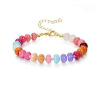 XFSRG Pulseras de Cuentas Mujer 5 mm Pulseras Piedras Naturales Ajustables Apilables Gioielli Estivi Joyas Para Mujeres Y Niñas (Multicolor 6)