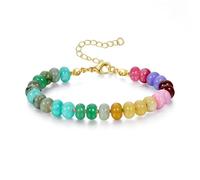 XFSRG Pulseras de Cuentas Mujer 5 mm Pulseras Piedras Naturales Ajustables Apilables Gioielli Estivi Joyas Para Mujeres Y Niñas (Multicolor 5)