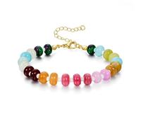 XFSRG Pulseras de Cuentas Mujer 5 mm Pulseras Piedras Naturales Ajustables Apilables Gioielli Estivi Joyas Para Mujeres Y Niñas (Multicolor 3)
