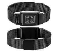 XFSRG Pulseras Hombre Águila Alemana Negro Ajustables Malla Trenzada Cierre Magnetico Pulsera Acero Inoxidable Regalo Hombre Accesorios Masculinos