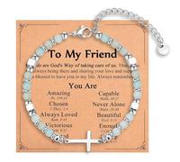 XFSRG Pulseras Mujer Acero con Piedra Natural Pulsera Ajustables para Cumpleaños Navidad San Valentín Día de la Madre y Graduación Joyería (Friend)