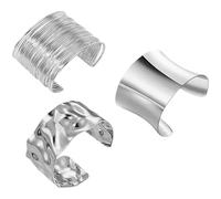 XFSRG Pulseras Mujer Doradas Set 3 Piezas Brazaletes Abiertos Anchos Estilo Minimalista Irregular Joyería de para Fiesta y Uso Diario