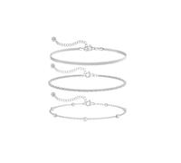 XFSRG Pulseras Mujer Elegantes de Aleación con Diseño Minimalista y Estilo Moderno para Uso Diario y Ocasiones Especiales(Plata)