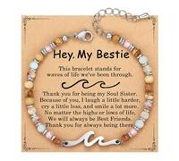 XFSRG Pulseras Mujer Piedras Naturales Pulsera Cuarzo Blanco Pulseras Piedras Naturales Abalorios Multicolor Joyeria Bisuteria Brazalete Elastico Hecho a Mano(Multicolore-2)