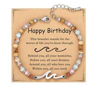 XFSRG Pulseras Mujer Piedras Naturales Pulsera Cuarzo Blanco Pulseras Piedras Naturales Abalorios Multicolor Joyeria Bisuteria Brazalete Elastico Hecho a Mano(Multicolore-1)