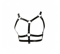 XFSRG Punk Arnes Mujer de Cuero Sexy Gótico Ajustable Joyería Corporal Mujeres Niñas para Rave Fiestas Outfit(Negro#2)