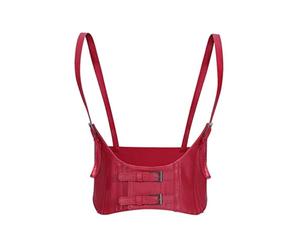 XFSRG Punk Cinturón de Arnés de Cintura Corsé de Cuero Cinturón Chaleco Sexy Gótico Belt Joyería Corporal Ajustable para Mujer Niñas Fiesta de Cosplay Rave Disfraz de Halloween (Rojo)
