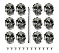 XFSRG Remaches para Cuero 12 Piezas Tachuelas Calaveras Metálicas Tornillo Remaches de Doble Tapa Tachuelas para Ropa Bolsos Chaquetas Decoración Punk Rock