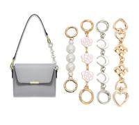 XFSRG Set 4 Cadenas Extensión Bolsos Ajustables para Mochila Bandolera Accesorios Moda con Diseños Luna Perla Camelia Trébol