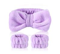 XFSRG Set de 1 Diadema de Mujer y 2 Muñequeras Desmaquillar para el Pelo Diademas y Muñequeras para Maquillaje Femenino Cuidado de la Piel Baño y Ducha