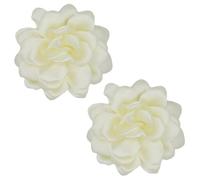XFSRG Set de 2 Broches Flor Dalia Accesorios Elegantes Tela Mujer,Perfectos para Bodas, Citas, Oficina y Looks Sofisticados Regalos Originales o Eventos Especiales (Blanco crema)