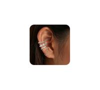 XFSRG Set de 3 Pendientes Ear Cuff Vintage sin Agujero Diseño con Cadena Circonitas y Perlas Joyas Elegantes para Mujer Uso Diario y Ocasiones Especiales (Plata)