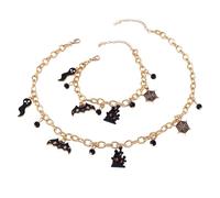 XFSRG Set de Joyería Halloween Murciélagos Telaraña y Fantasma Bisutería Gótica para Mujer y Adolescente Conjunto en Regalo para Fiestas