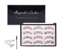 XFSRG Set de Pestañas Postizas Magnéticas 6 Pares de Magnetic Lashes Reutilizables sin Pegamento Efecto Natural Viene con Clip y Cepillo Adecuado para Maquillaje Diario (B)